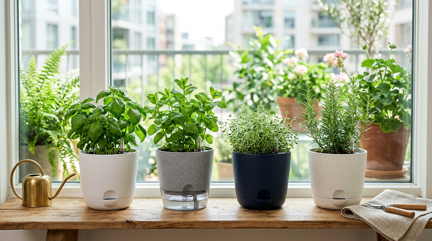 Best self-watering pots for indoor herbs (tested)