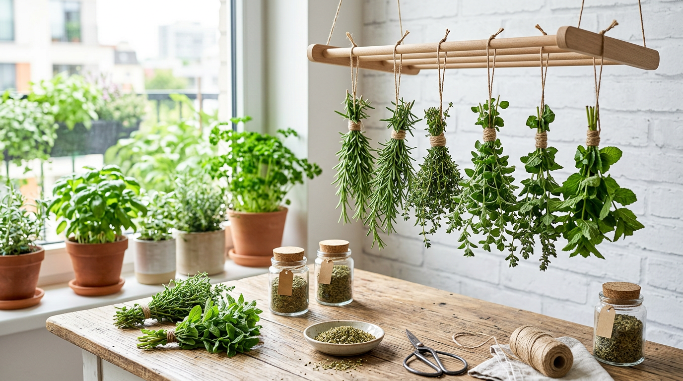 How to dry and store fresh herbs from your indoor garden