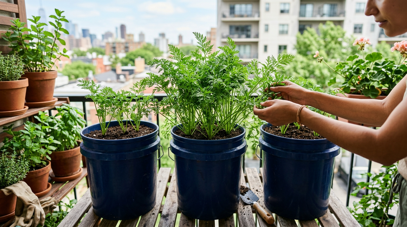 How to grow carrots in 5-gallon buckets (deep root method)