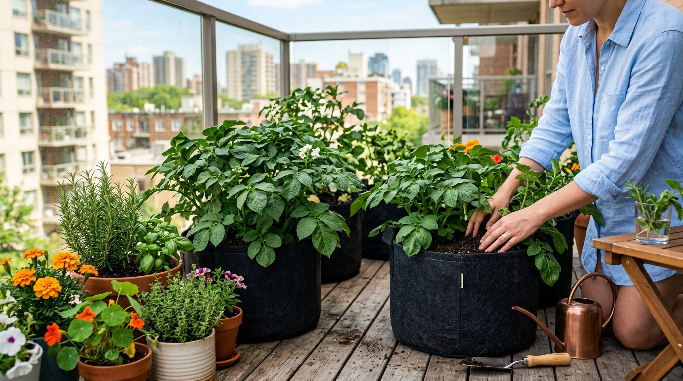 How to grow potatoes in grow bags on a patio
