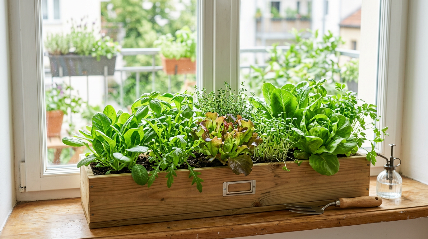 How to grow salad greens in a window box
