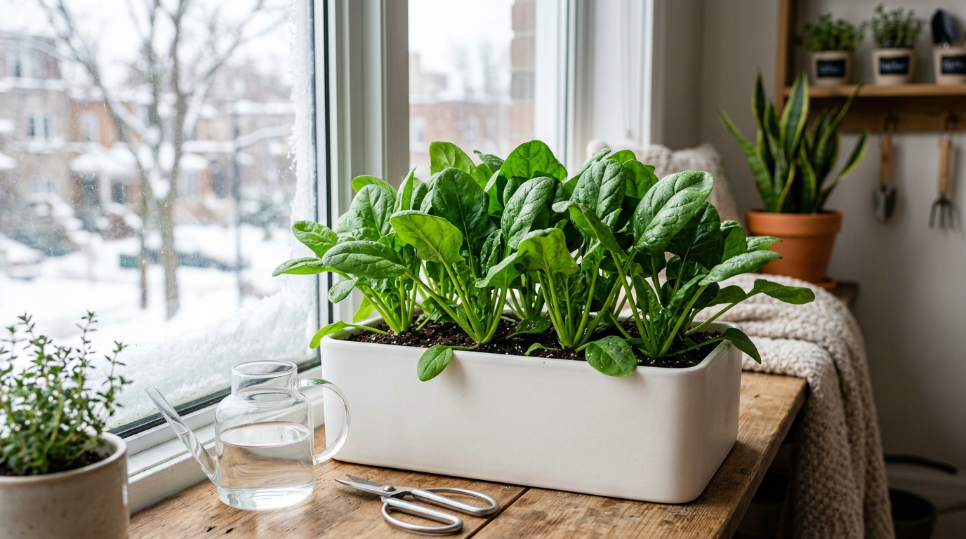 How to grow spinach indoors in winter