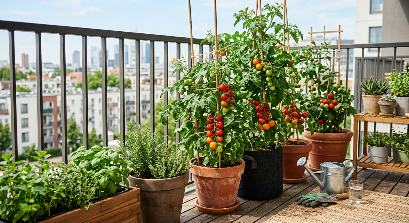 How to grow tomatoes on a balcony (container method)