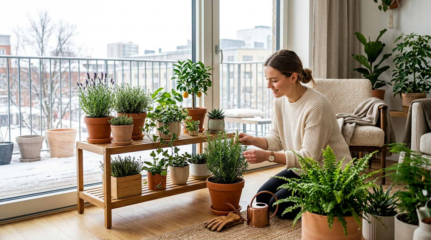 How to overwinter container plants on a balcony