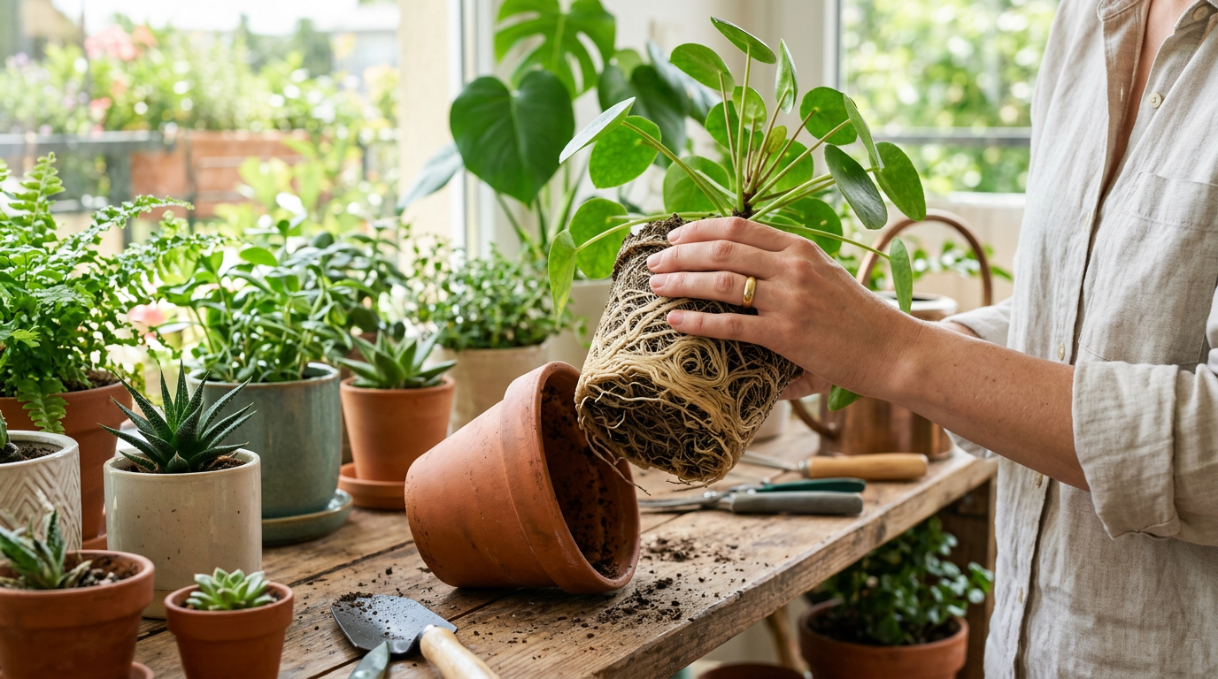 How to tell if container plants need bigger pots (root-bound signs)