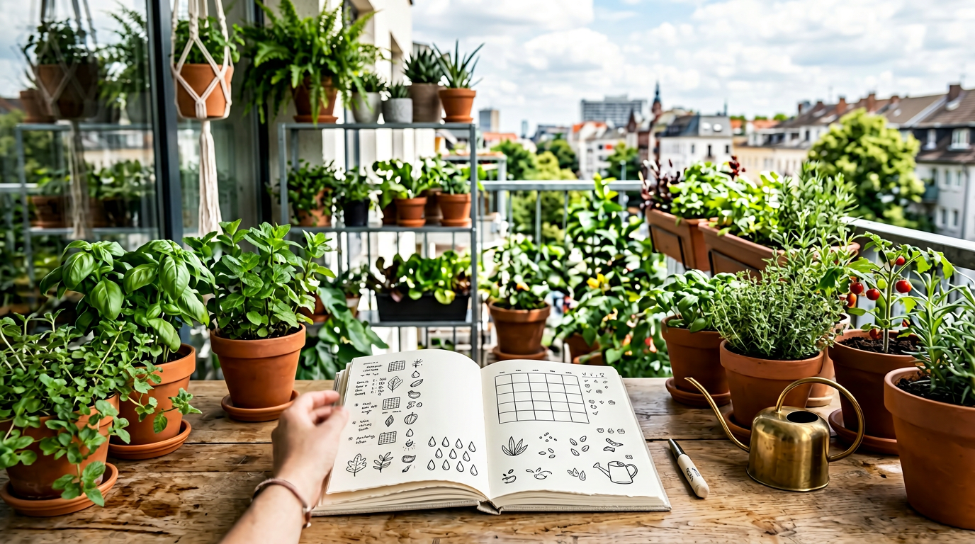 Urban garden journal template – track planting dates and harvests
